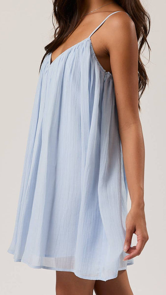 SPAGHETTI STRAP V-NECK LOOSE FIT MINI DRESS