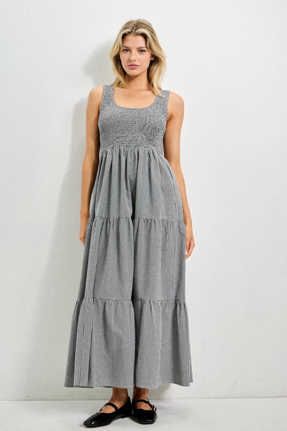 Plus Size Tiered Ruffle Sleeve Maxi Dress