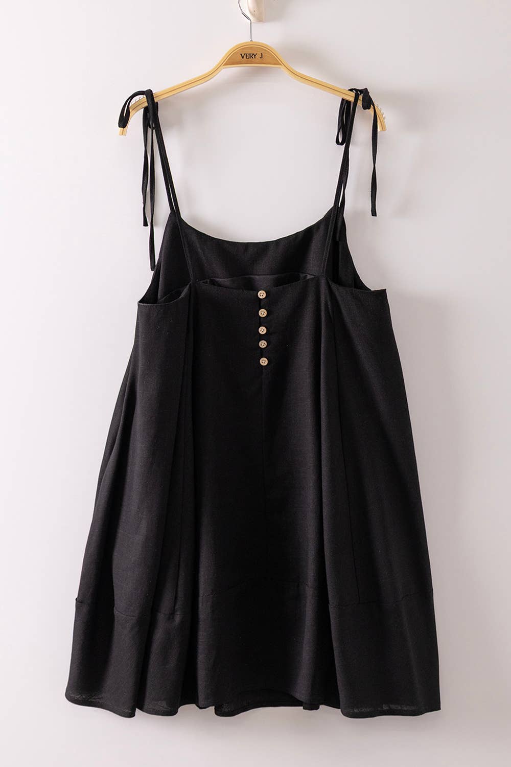Back Button Down Detail Mini Dress