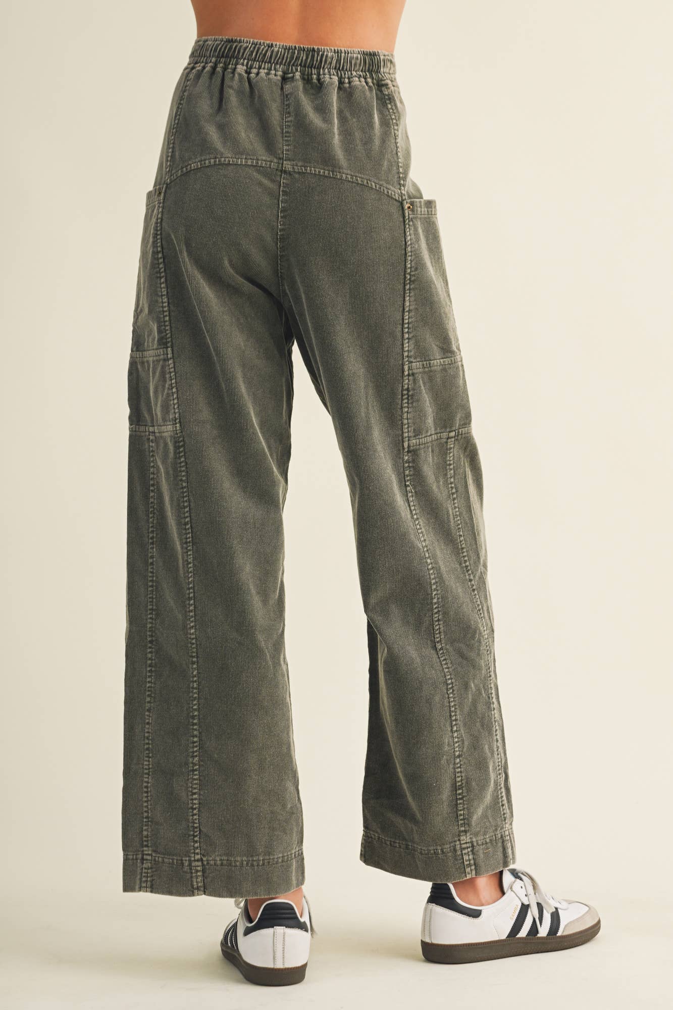 Wide-Leg Garment-Dyed Utility Trousers