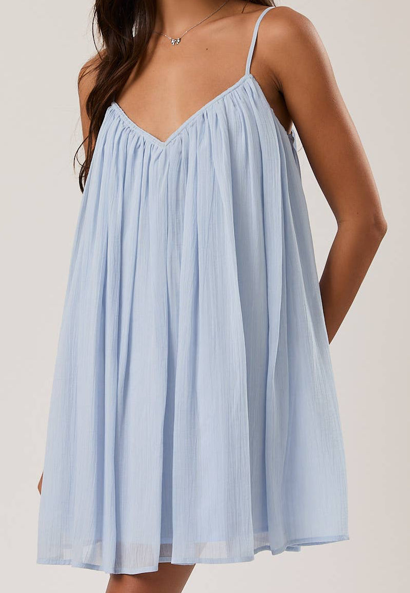 SPAGHETTI STRAP V-NECK LOOSE FIT MINI DRESS