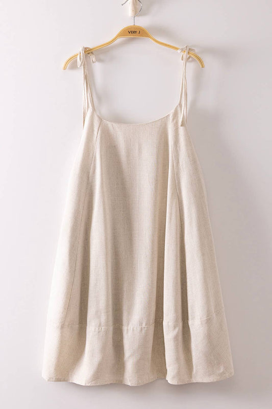 Back Button Down Detail Mini Dress