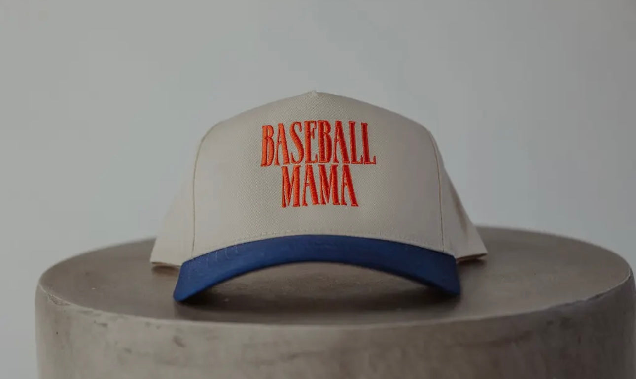 Baseball Mama Vintage Embroidered Trucker Hat