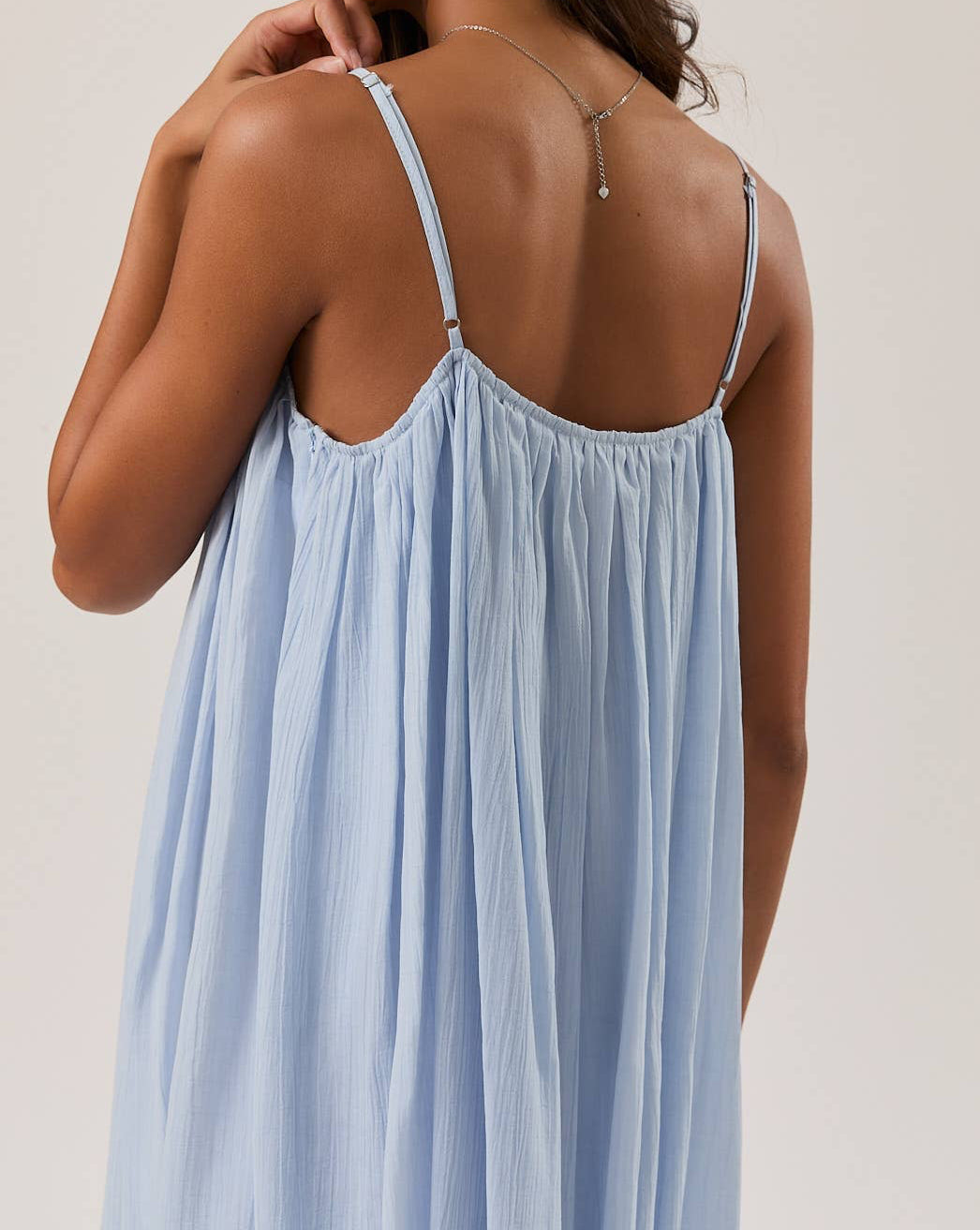 SPAGHETTI STRAP V-NECK LOOSE FIT MINI DRESS