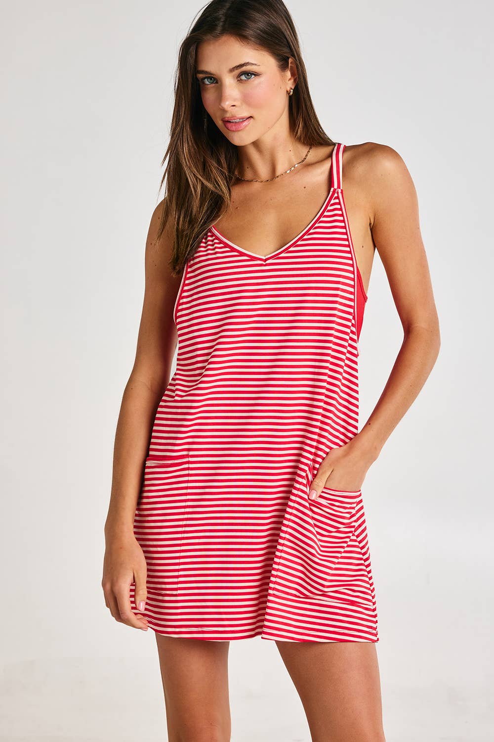 Striped Active Romper Dress